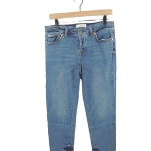 Loft Light Wash Button Fly Boyfriend Straight Leg Jean Size 2